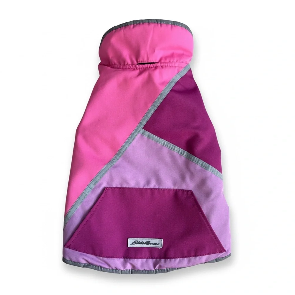 Eddie Bauer Fleece Lined Dog Coat Pink Purple Reflective Medium